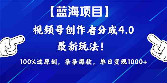 （9777期）2024蓝海项目视频号，最新方法， 100%过原创，条条爆款，单日变现1K+，…-天韵资源网