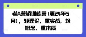 老A营销训练营(更24年12月)，轻理论，重实战，轻概念，重本质-天韵资源网