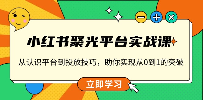 小红书 聚光平台实战课，从认识平台到投放技巧，助你实现从0到1的突破-天韵资源网