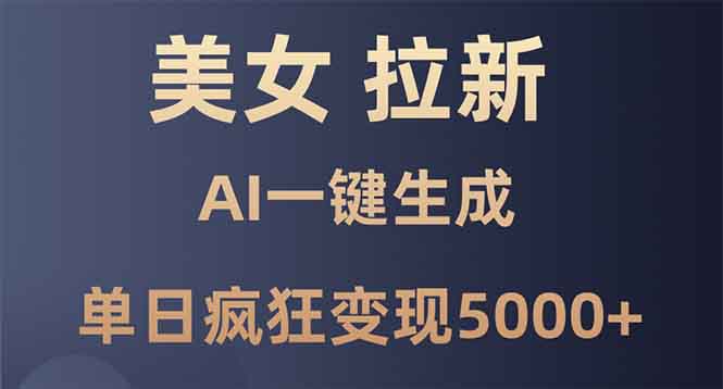 美女暴力拉新，通过AI一键生成，单日疯狂变现5000+，纯小白一学就会！-天韵资源网