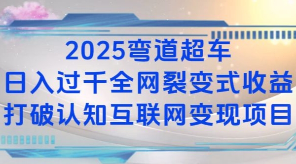 2025弯道超车日入过K全网裂变式收益打破认知互联网变现项目【揭秘】-天韵资源网