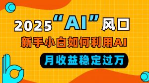2025“ AI ”风口，新手小白如何利用ai，每月收益稳定过万-天韵资源网