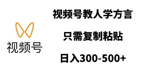 视频号教人学方言，只需复制粘贴，日入多张-天韵资源网