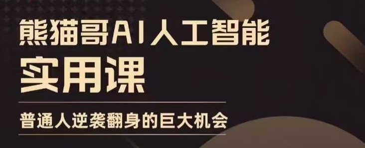AI人工智能实用课，实在实用实战，普通人逆袭翻身的巨大机会-天韵资源网