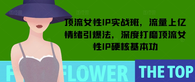 顶流女性IP实战班，流量上亿情绪引爆法，深度打磨顶流女性IP硬核基本功-天韵资源网