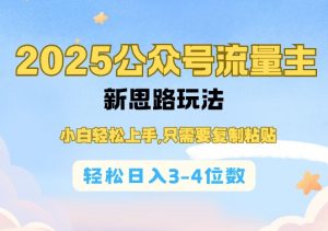 2025公双号流量主新思路玩法，小白轻松上手，只需要复制粘贴，轻松日入3-4位数-天韵资源网