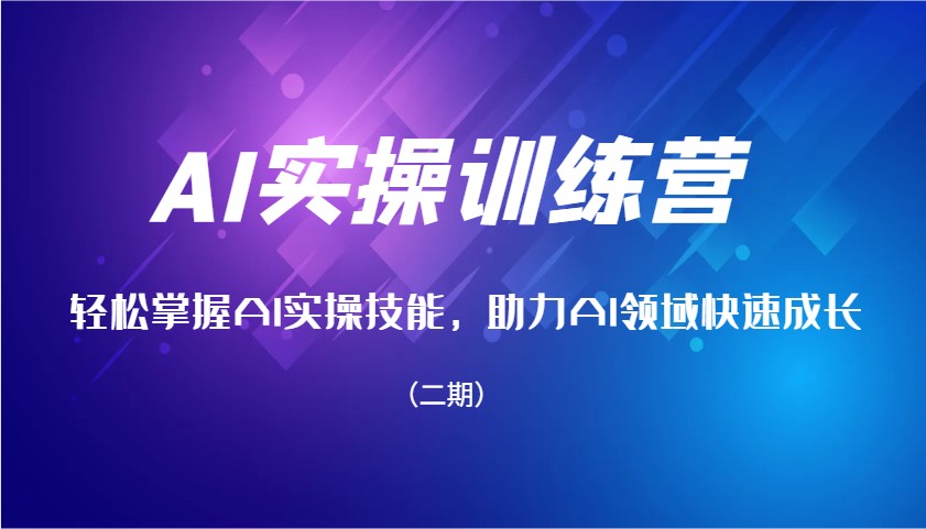 AI实操训练营，轻松掌握AI实操技能，助力AI领域快速成长(二期)-天韵资源网