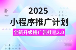 2025小程序推广计划，撸广告挂JI3.0玩法，日均5张【揭秘】-天韵资源网