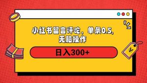 小红书评论单条0.5元，日入300＋，无上限，详细操作流程-天韵资源网