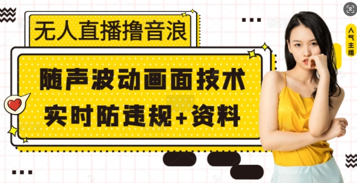 无人直播撸音浪+随声波动画面技术+实时防违规+资料【揭秘】-天韵资源网