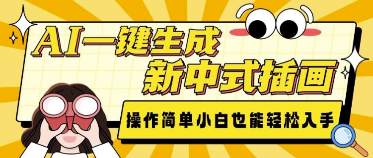 AI一键生成新中式插画， 操作简单，小白也能轻松入手-天韵资源网