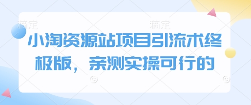 小淘资源站项目引流术终极版，亲测实操可行的-天韵资源网