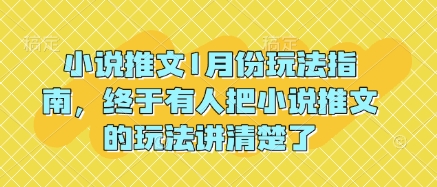 小说推文1月份玩法指南，终于有人把小说推文的玩法讲清楚了!-天韵资源网