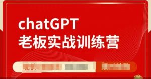 ChatGPT老板实战训练营，用GPT带飞，一人顶一个团队-天韵资源网