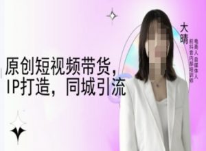 原创短视频带货，IP打造，同城引流-大晴自媒体教程-天韵资源网