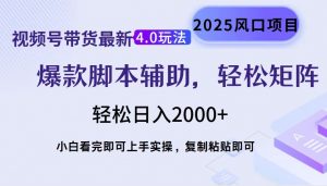 视频号带货最新4.0玩法，作品制作简单，当天起号，复制粘贴，轻松矩阵...-天韵资源网