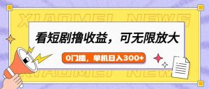 看短剧领收益，可矩阵无限放大，单机日收益300+，新手小白轻松上手-天韵资源网