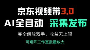 京东视频带货3.0，Ai全自动采集＋自动发布，完全解放双手，收入无上限...-天韵资源网