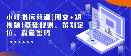 小红书运营课(图文+短视频)基础规则、策划定位、流量密码-天韵资源网