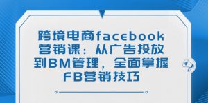 跨境电商facebook营销课：从广告投放到BM管理，全面掌握FB营销技巧-天韵资源网