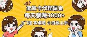 流量卡代理掘金，0门槛，每天躺赚3000+，多种推广渠道，新手小白轻松上手-天韵资源网