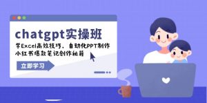 chatgpt实战班,学Excel高效技巧,自动化PPT制作,小红书爆款笔记创作秘籍-天韵资源网