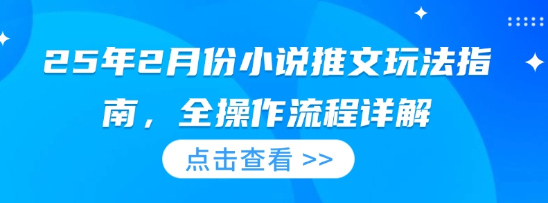 25年2月份小说推文玩法指南，全操作流程详解-天韵资源网