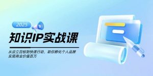 知识IP实战课，从设立目标到快速行动，助你孵化个人品牌，实现商业价值百万-天韵资源网