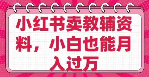 小红书卖教辅资料，0 成本，纯利润，售后成本极低，小白也能月入过W-天韵资源网