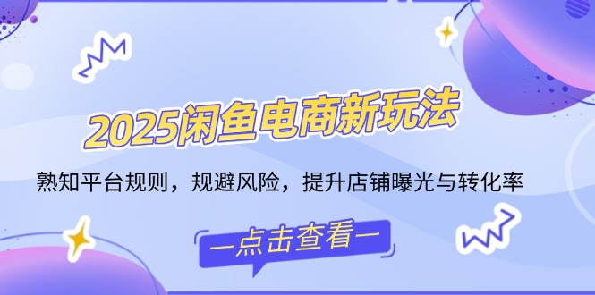 2025闲鱼电商新玩法，熟知平台规则，规避风险，提升店铺曝光与转化率-天韵资源网