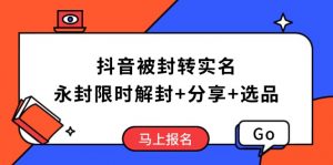 抖音被封转实名攻略，永久封禁也能限时解封，分享解封后高效选品技巧-天韵资源网