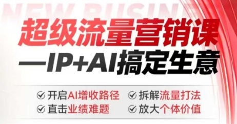 2025年超级流量营销课，IP+AI搞定生意，开启AI增收路径 直击业绩难题 拆解流量打法 放大个体价值-天韵资源网
