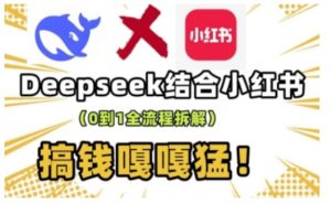 deepseek+小红书打造流量生产线实操课，0到1全流程拆解，搞钱嘎嘎猛-天韵资源网