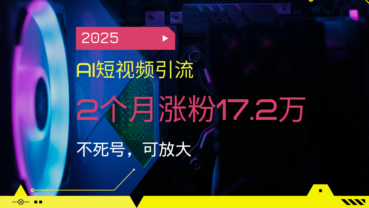 2025AI短视频引流，2个月涨粉17.2万，不死号，可放大-天韵资源网