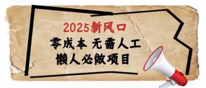 2025新风口，懒人必做项目，零成本无需人工，轻松上手无门槛-天韵资源网