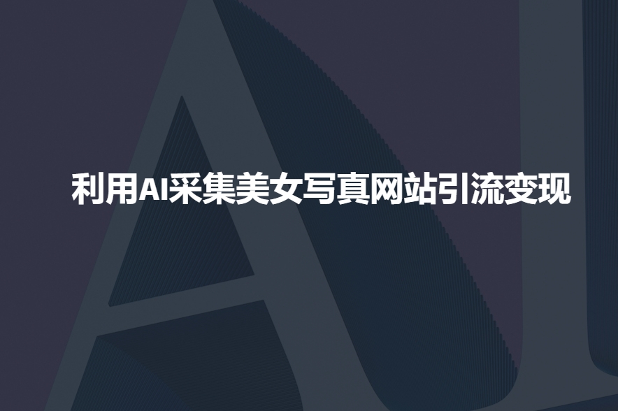 利用AI采集美女写真网站引流变现，引流嘎嘎的-天韵资源网