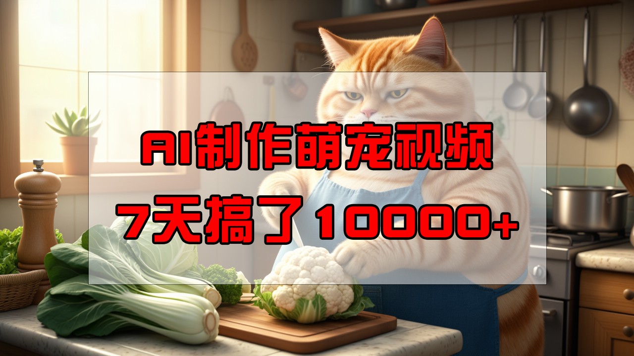 靠AI制作萌宠视频，7天搞了1万+，操作简单门槛低，有手机就行-天韵资源网