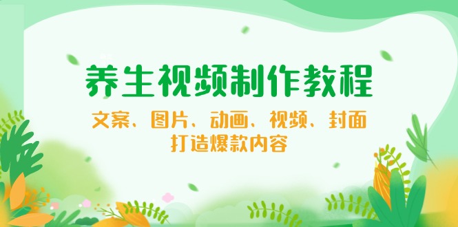 养生视频制作教程，文案、图片、动画、视频、封面，打造爆款内容-天韵资源网