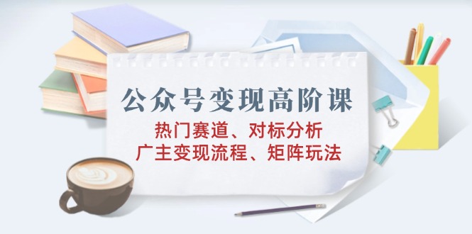 公众号变现高阶课：热门赛道、对标分析、广告主变现流程、矩阵玩法-天韵资源网