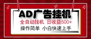AD广告全自动挂机 单日收益500+ 可矩阵式放大 设备越多收益越大 小白轻...-天韵资源网