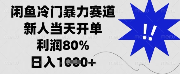 闲鱼冷门暴力赛道，新人当天开单，利润80%，日入数张【揭秘】-天韵资源网