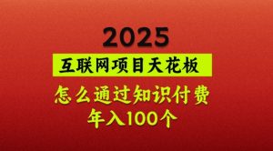 2025项目天花板,普通怎么通过知识付费翻身,年入百个【揭秘】-天韵资源网
