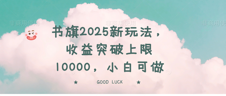 书旗2025新玩法，收益突破上限10000，小白可做-天韵资源网