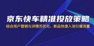 京东快车精准投放策略，结合用户营销与详情页优化，新品快速入池引爆流量-天韵资源网
