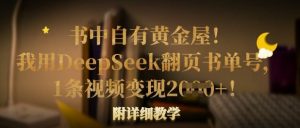 书中自有黄金屋！我用DeepSeek翻页书单号，1条视频变现多张！附详细教学-天韵资源网