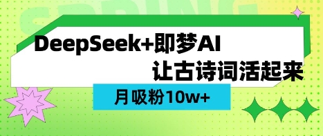 用DeepSeek做AI 古诗词视频，涨粉 10W+(保姆级教程)-天韵资源网