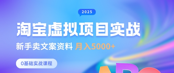 淘宝虚拟项目垂直玩法，新手卖文案资料，月入5k+-天韵资源网