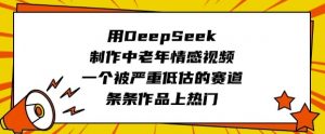 用DeepSeek制作中老年情感视频,一个被严重低估的赛道,条条作品上热门-天韵资源网