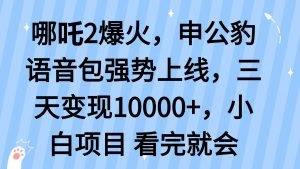 哪吒2爆火,利用这波热度,申公豹语音包强势上线,三天变现10...-天韵资源网