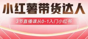 小红薯达人带货启航计划，3节直播课从0-1入门小红书-天韵资源网